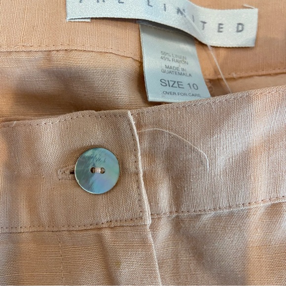 THE LIMITED Vintage Linen Blend Pleated Trouser Shorts High Rise Pink Size 6 - Picture 5 of 6